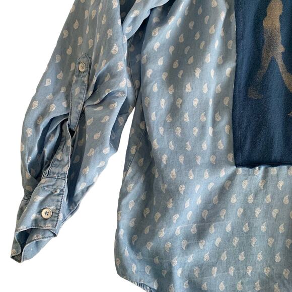 Via Penny Lane Reworked Apparel | The Beatles Graphic Chambray Button Down Shirt - Picture 8 of 10